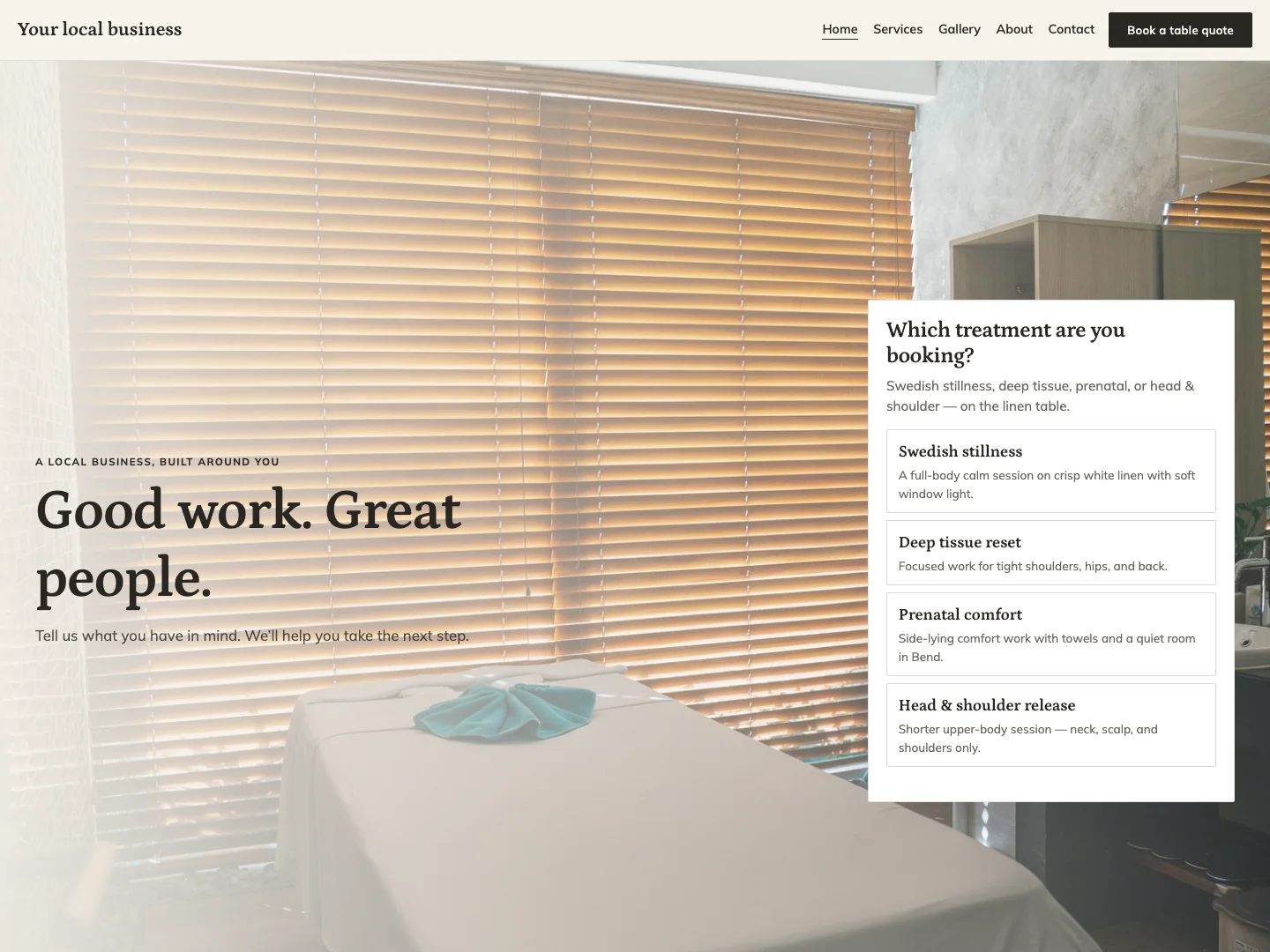 Design 02 website preview with sample content