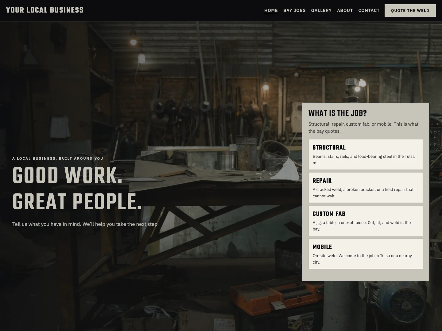 Design 06 website preview with sample content