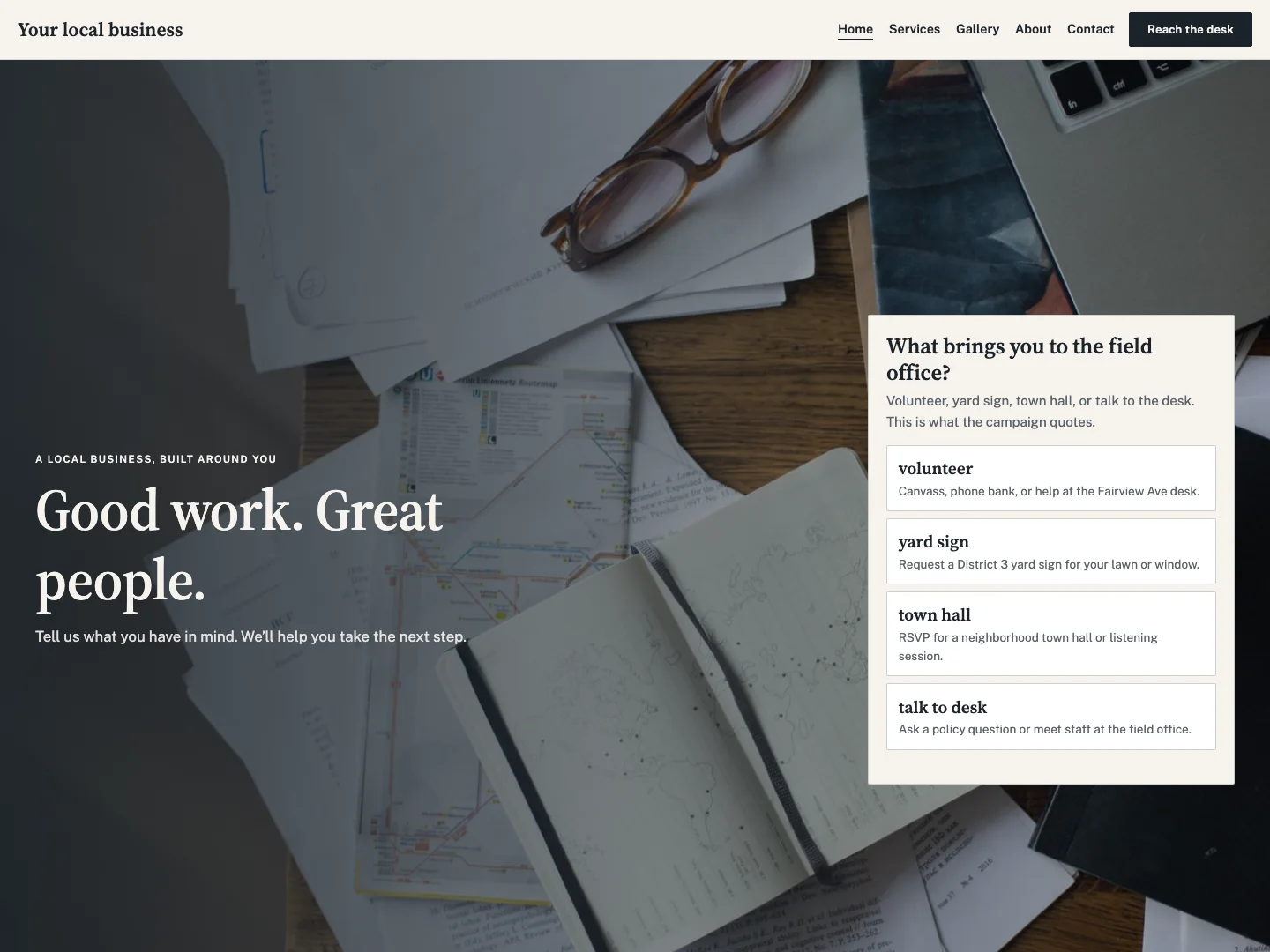 Design 09 website preview with sample content