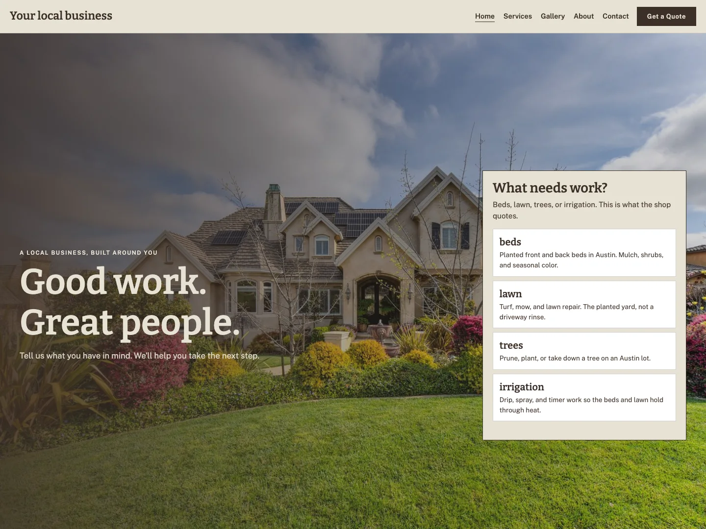 Design 13 website preview with sample content