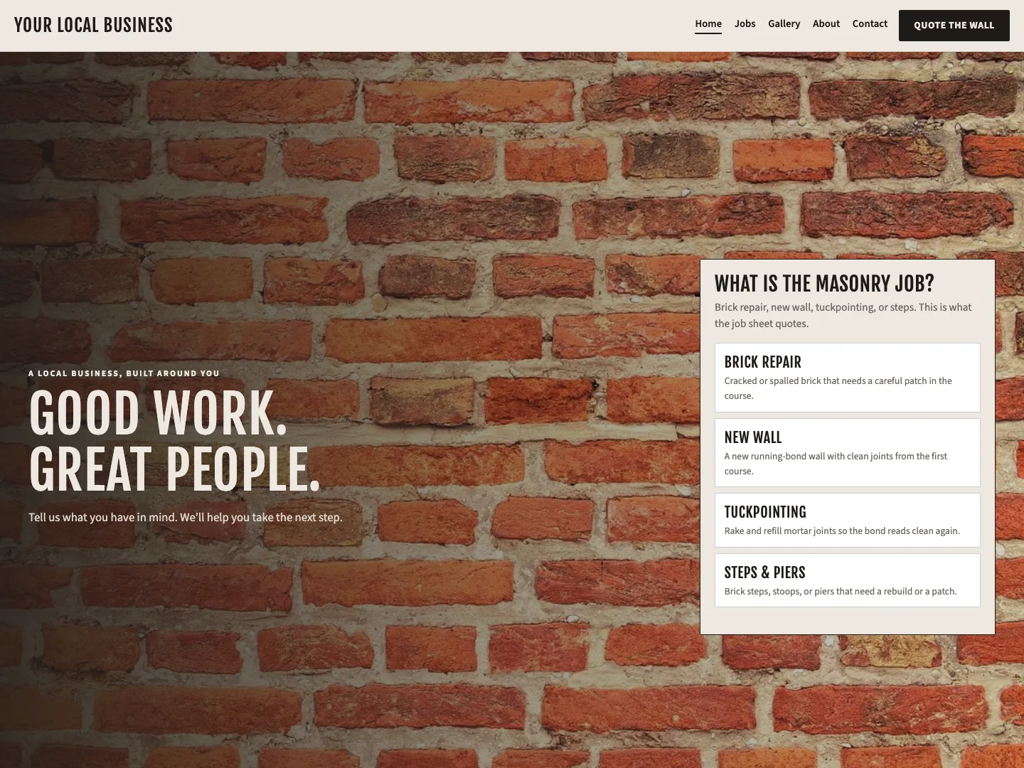 Design 20 website preview with sample content