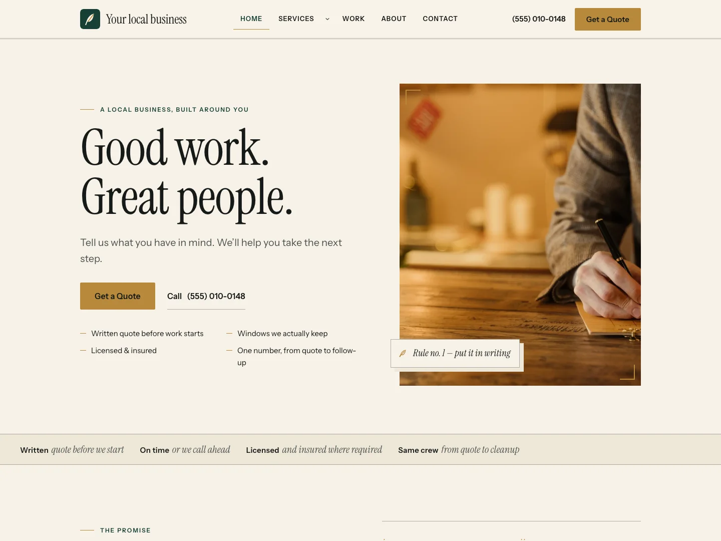 Design 42 website, with sample content