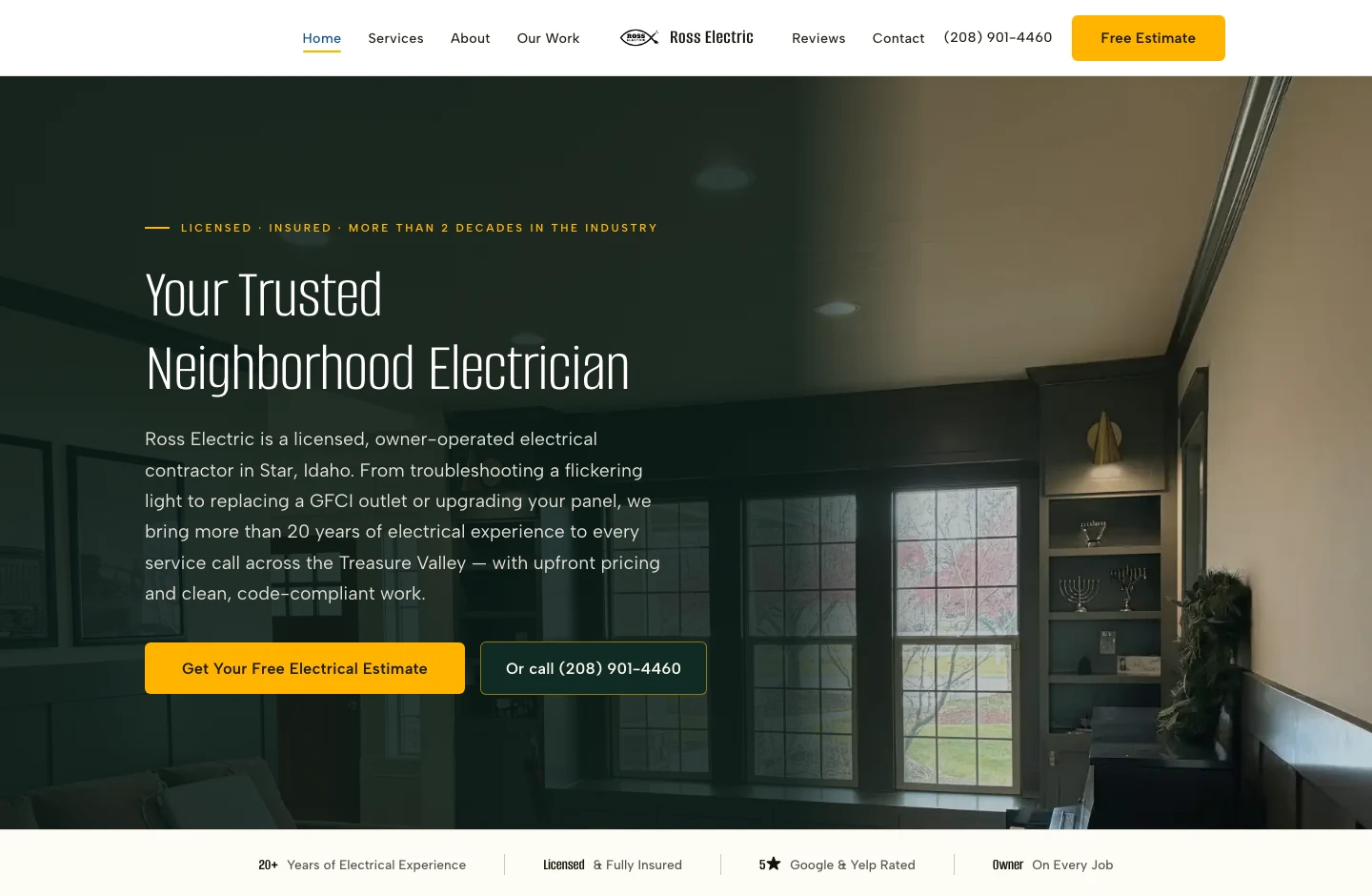 Ross Electric website built by NextTyr